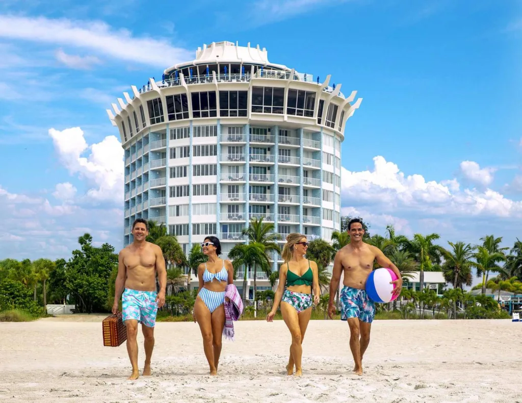 Guests walking in front of Bellwether Beach Resort